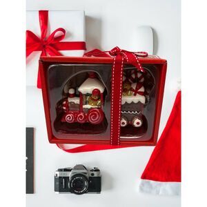 Blue Sky Clayworks Gingerbread Train Salt and Pepper Shakers